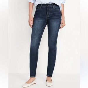 Old Navy High-Waisted Rockstar Super-Skinny Jeans Dark Wash 3